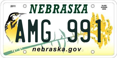 NE license plate AMG991
