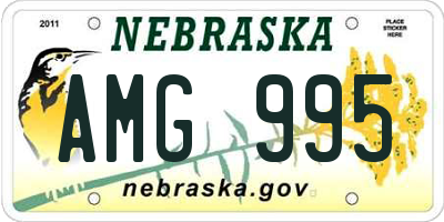 NE license plate AMG995