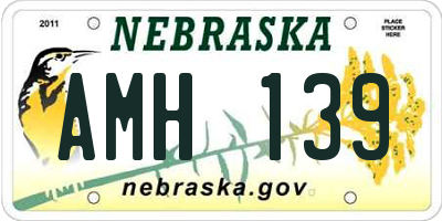 NE license plate AMH139