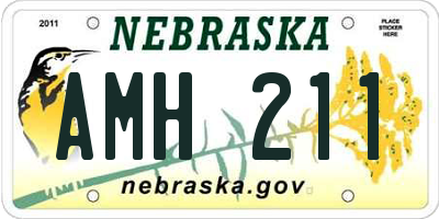 NE license plate AMH211