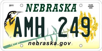 NE license plate AMH249