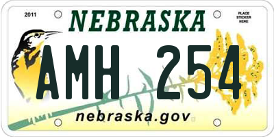 NE license plate AMH254