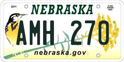 NE license plate AMH270