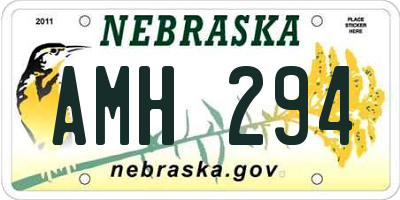 NE license plate AMH294