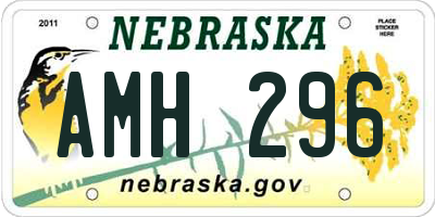 NE license plate AMH296