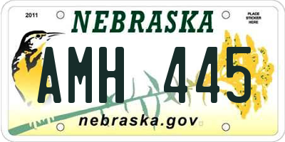 NE license plate AMH445