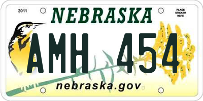 NE license plate AMH454