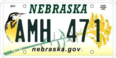 NE license plate AMH471