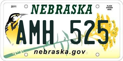 NE license plate AMH525
