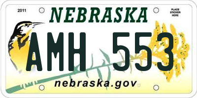 NE license plate AMH553