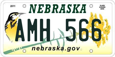 NE license plate AMH566