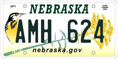 NE license plate AMH624