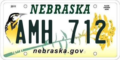 NE license plate AMH712