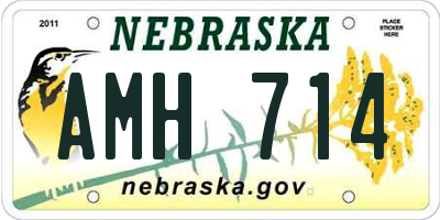 NE license plate AMH714
