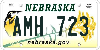 NE license plate AMH723