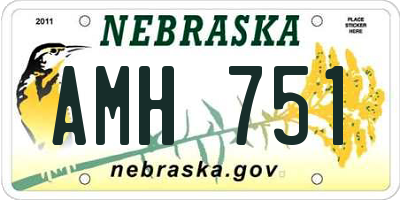 NE license plate AMH751