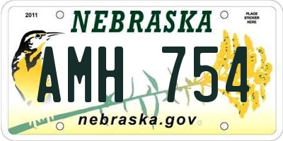 NE license plate AMH754