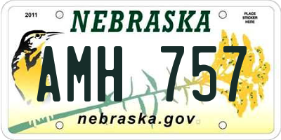 NE license plate AMH757