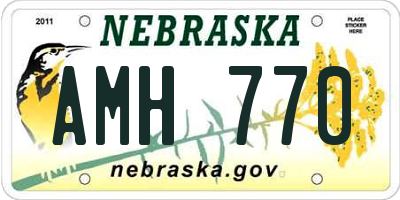 NE license plate AMH770