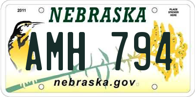NE license plate AMH794