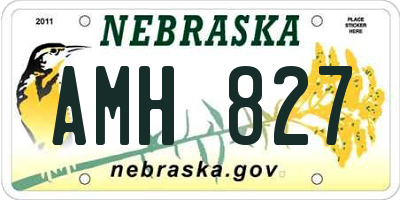 NE license plate AMH827