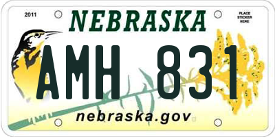 NE license plate AMH831