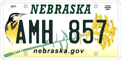 NE license plate AMH857