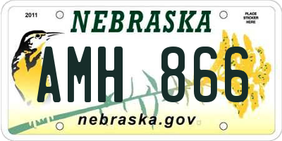 NE license plate AMH866
