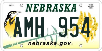 NE license plate AMH954