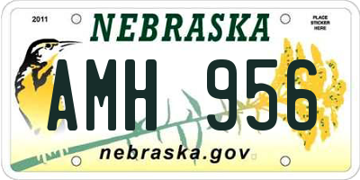 NE license plate AMH956