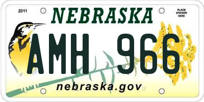 NE license plate AMH966