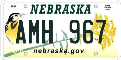 NE license plate AMH967