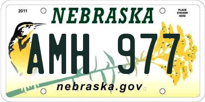 NE license plate AMH977