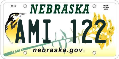 NE license plate AMI122