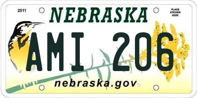 NE license plate AMI206
