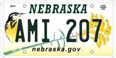 NE license plate AMI207