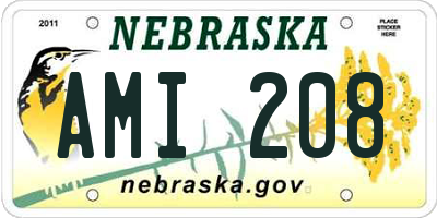 NE license plate AMI208