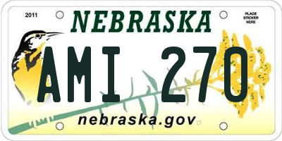 NE license plate AMI270