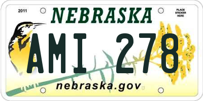 NE license plate AMI278
