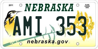 NE license plate AMI353