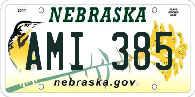 NE license plate AMI385