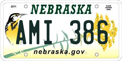NE license plate AMI386