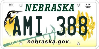 NE license plate AMI388