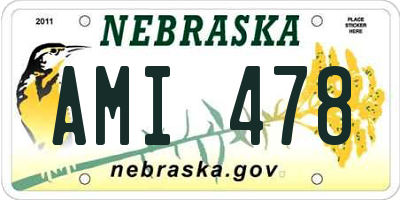 NE license plate AMI478