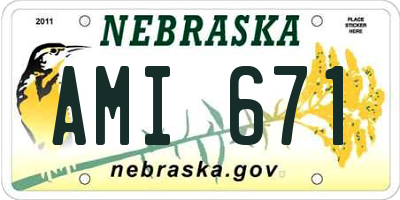 NE license plate AMI671