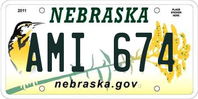NE license plate AMI674
