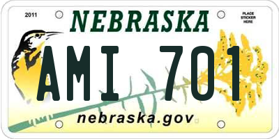 NE license plate AMI701
