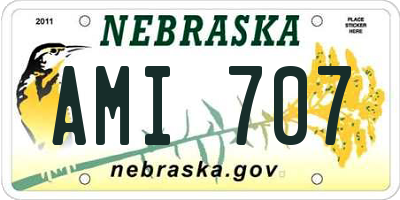 NE license plate AMI707