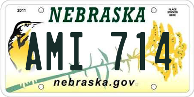 NE license plate AMI714