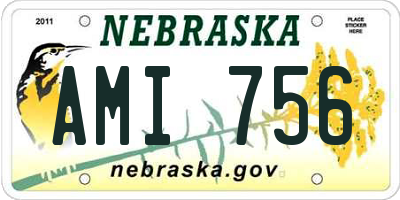 NE license plate AMI756